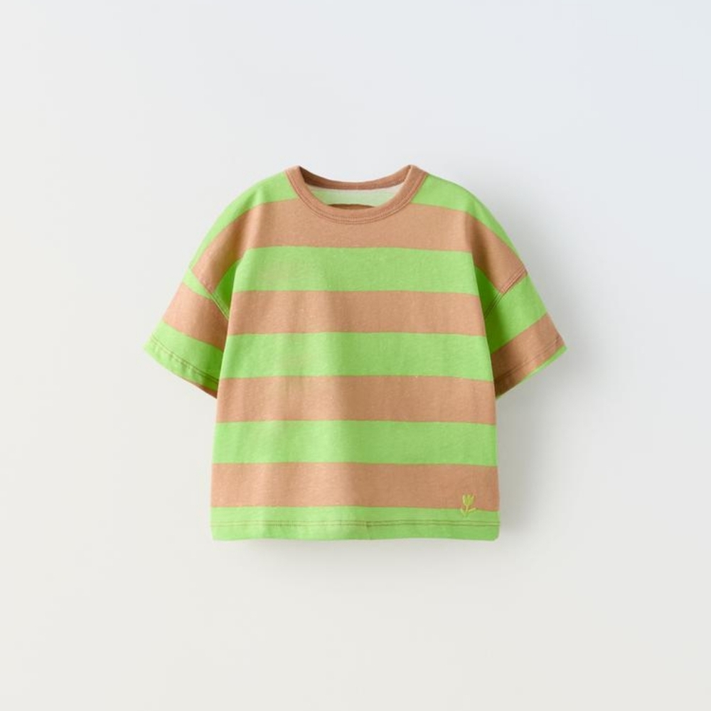 ZARA EMBROIDERED STRIPED TSHIRT